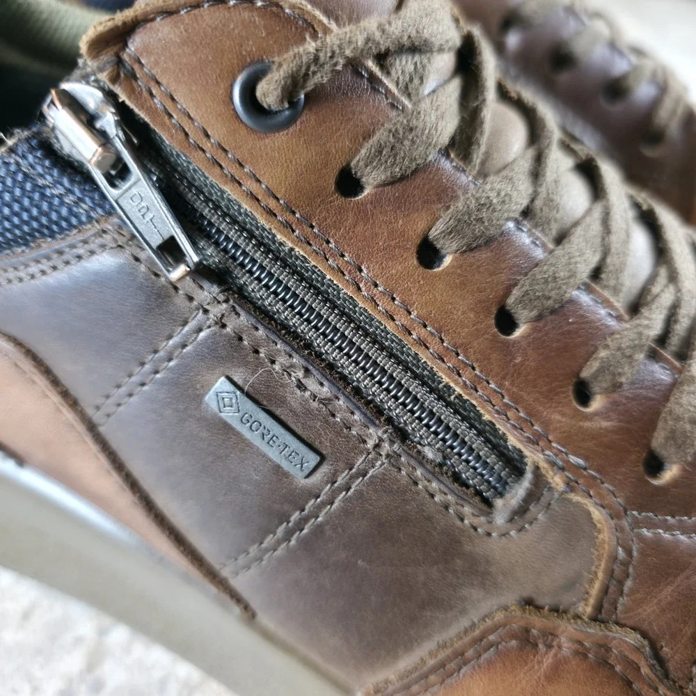 Ara Gore-Tex Waterproof Sneakers Side Zip Lace Up Shoes Mens Size 9.5 - 10